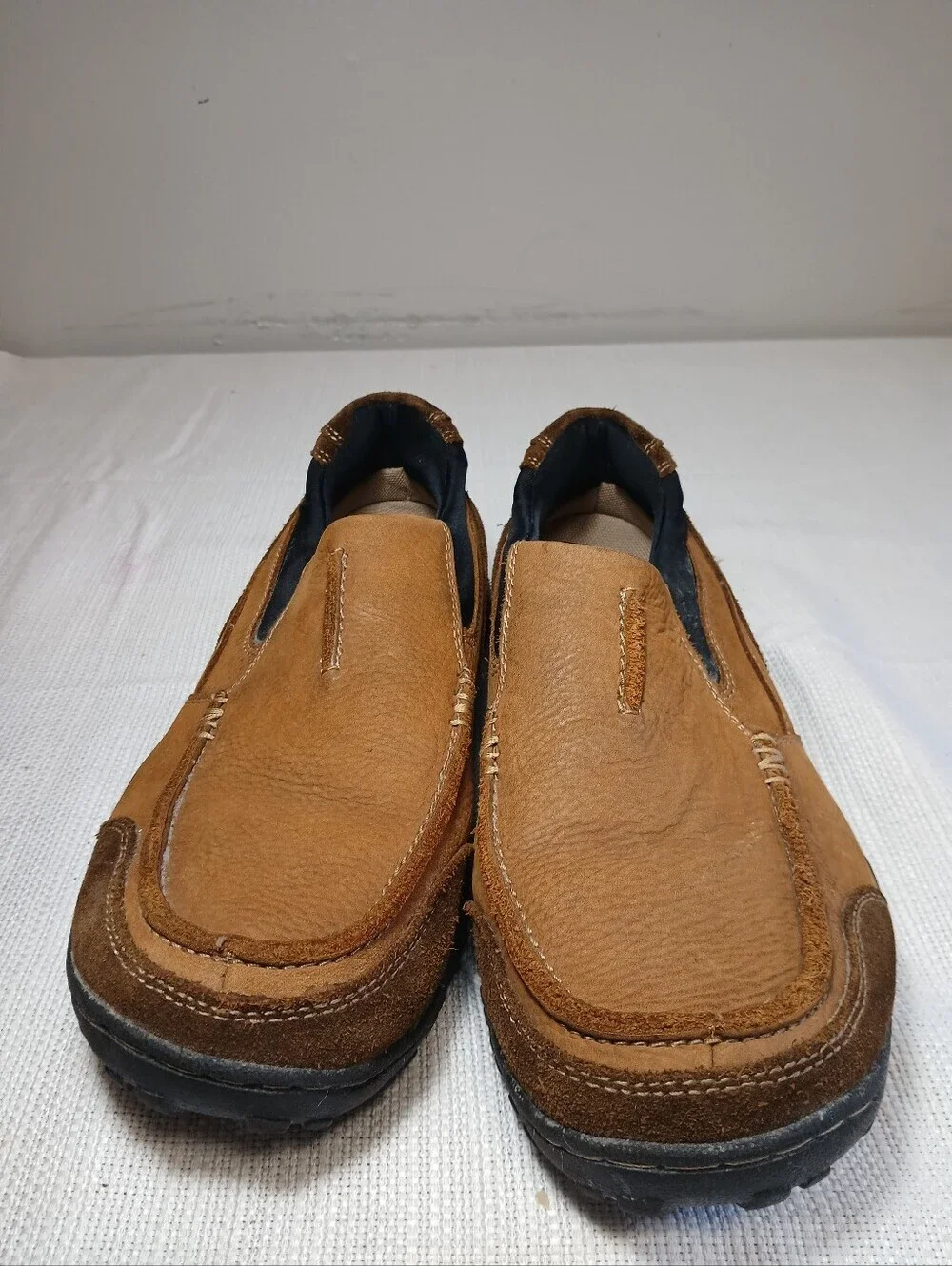 Nunn Bush Men's Tan and Brown Leather Slip-On Loafers